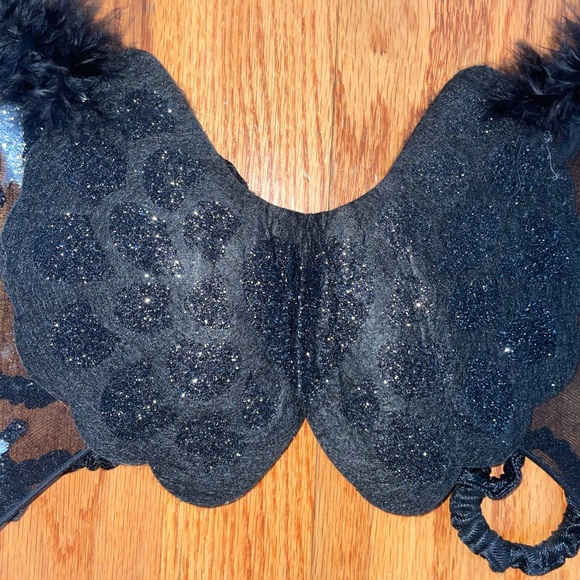 Halloween Costume Dark Angel glitter fur wings and headpiece - Picture 4 of 5